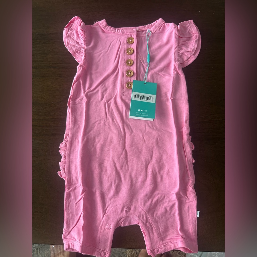 Posh Peanut Pink Ruffle Sleeve One-Piece